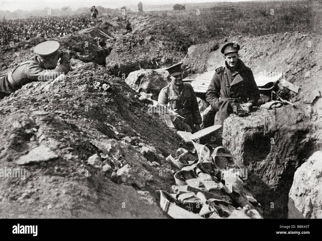 In the British trenches near the Aisne 1914 Stock Photo