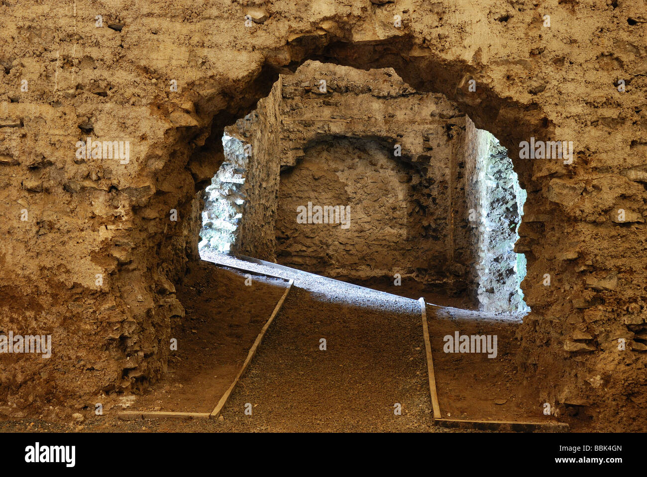 Vaulted rooms inside Barco Borghese archaeological site in Monte Porzio Catone (Rome, Italy). Stock Photo