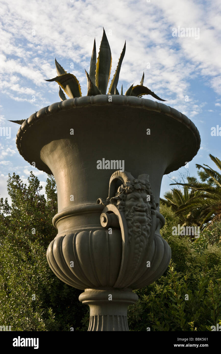 Grecian Urn in the National Garden of Athens Greece Stock Photo