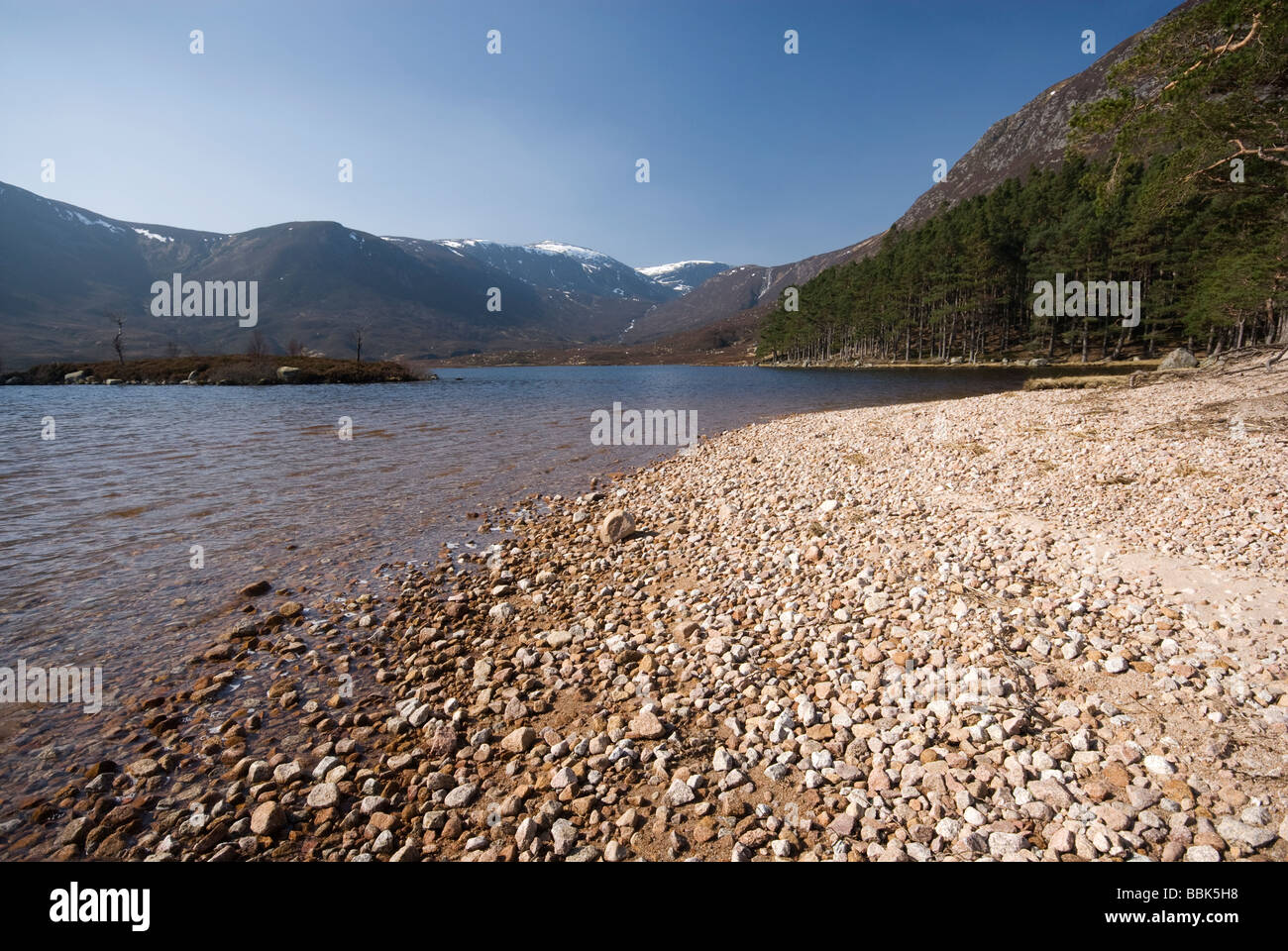 Shore of Loch Muick from the Royal residence at Glas-allt Shiel, Balmoral estate Stock Photo