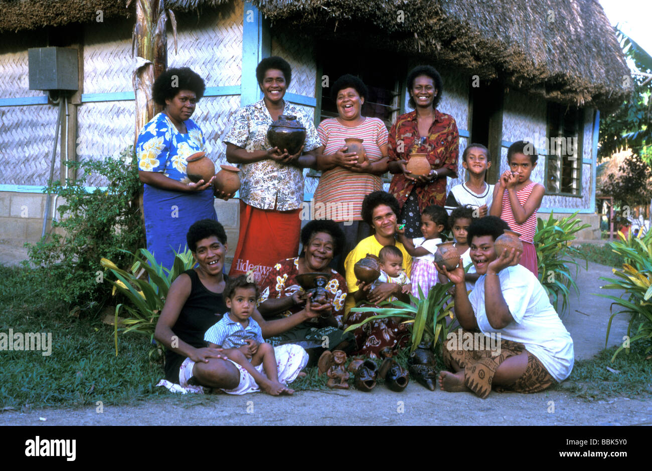 potters at nakabuta village fiji Stock Photo