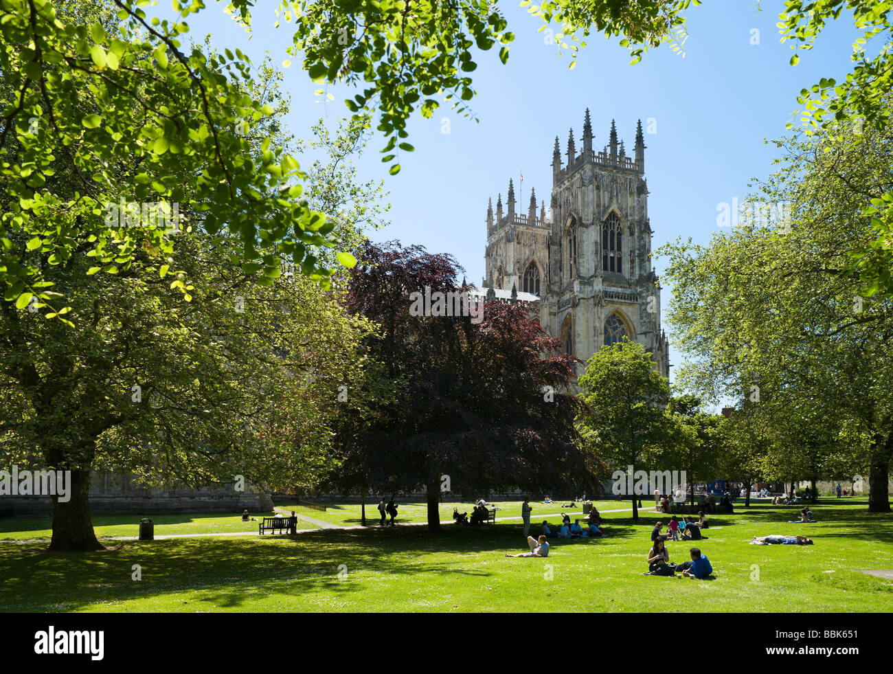 York Minster from Dean's Park, York, North Yorkshire, England Stock Photo