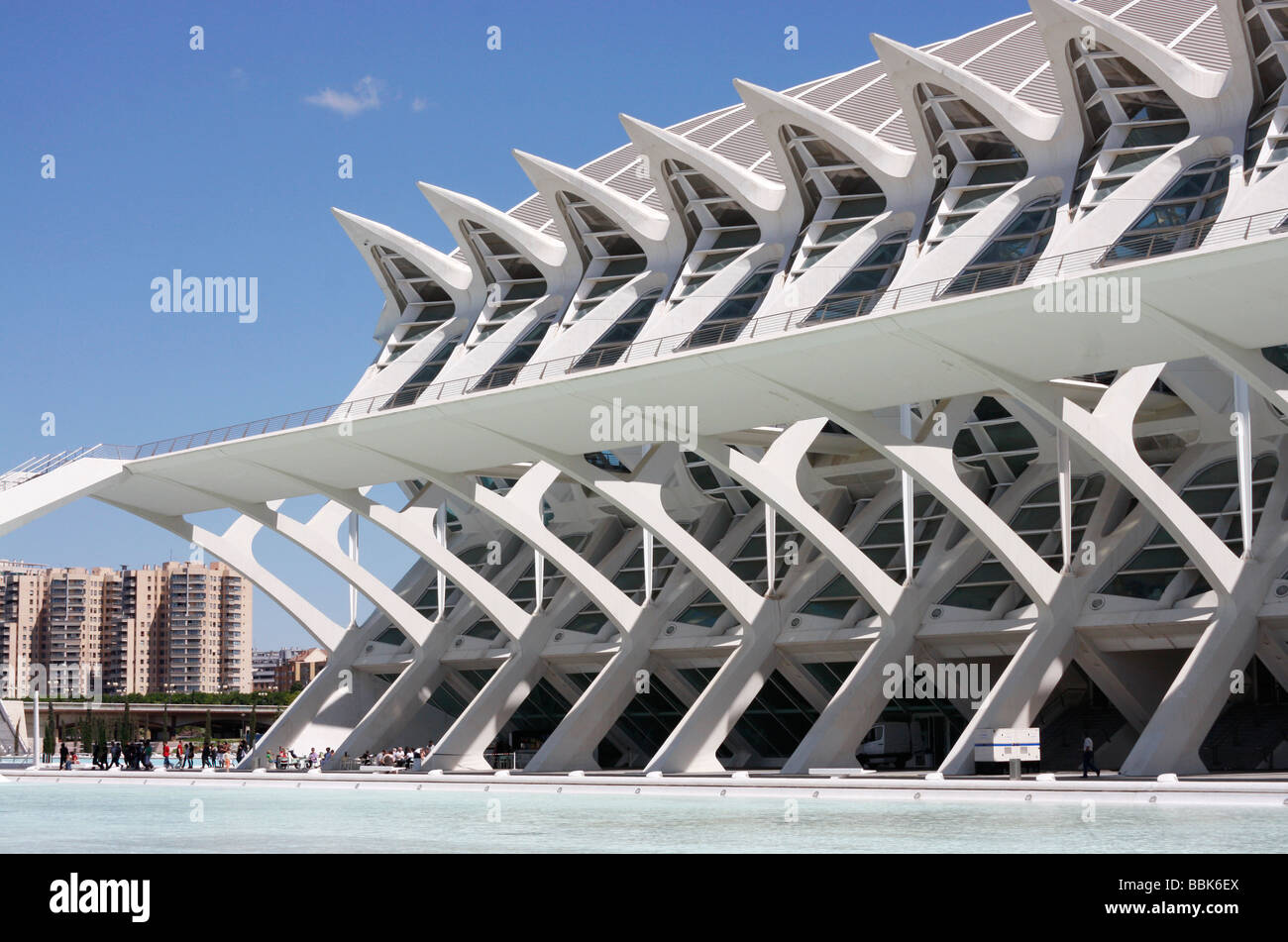Restaurant at the City of Arts and Sciences park in Valencia,Spain Stock Photo