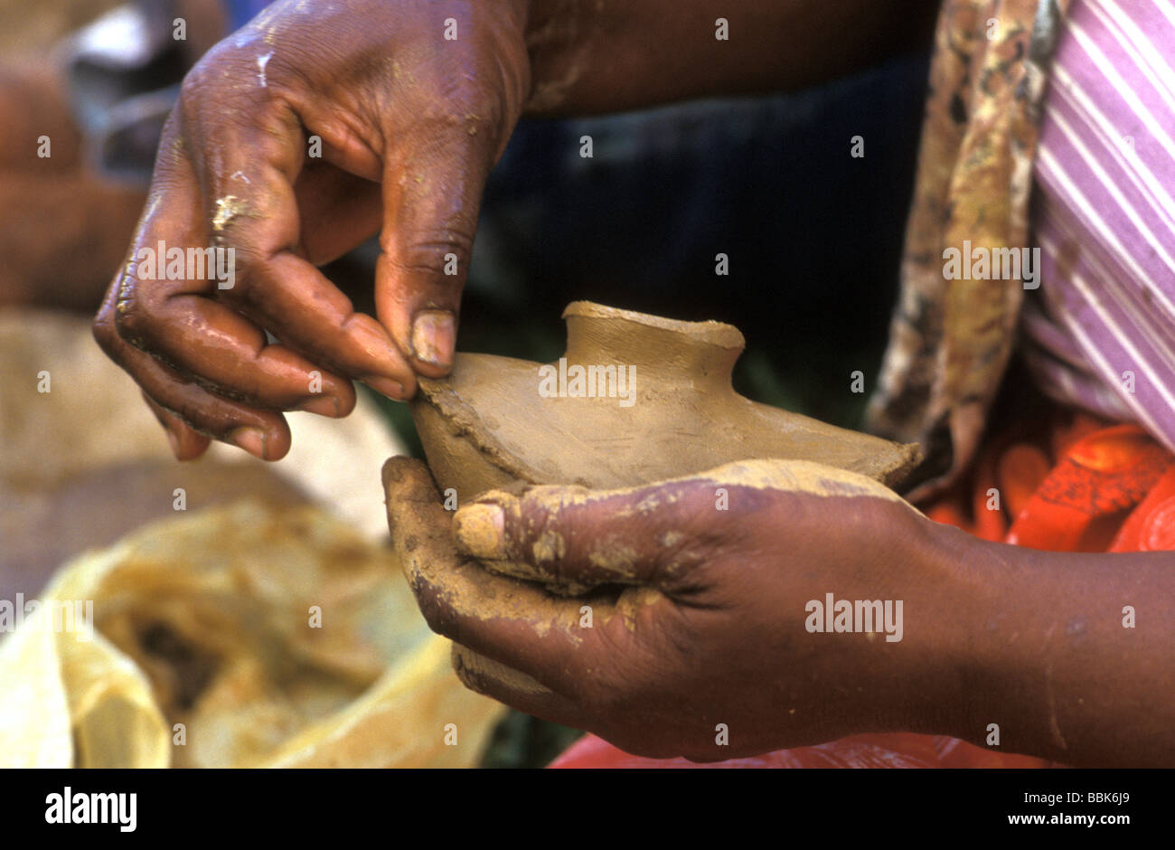 pottery at nasilai rewa village fiji Stock Photo