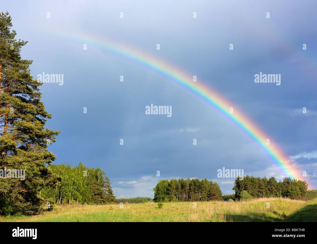 rainbow landscape Stock Photo