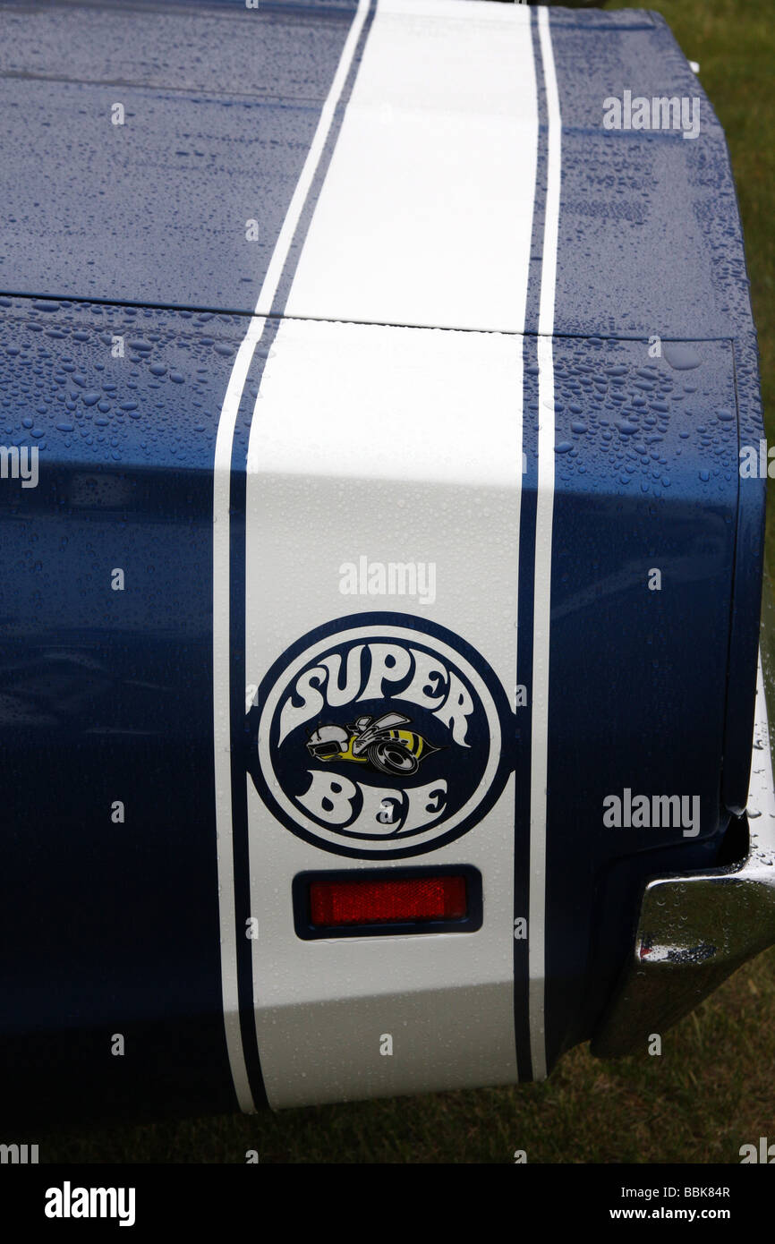 Rear decal stripe of Dodge Super Bee Stock Photo