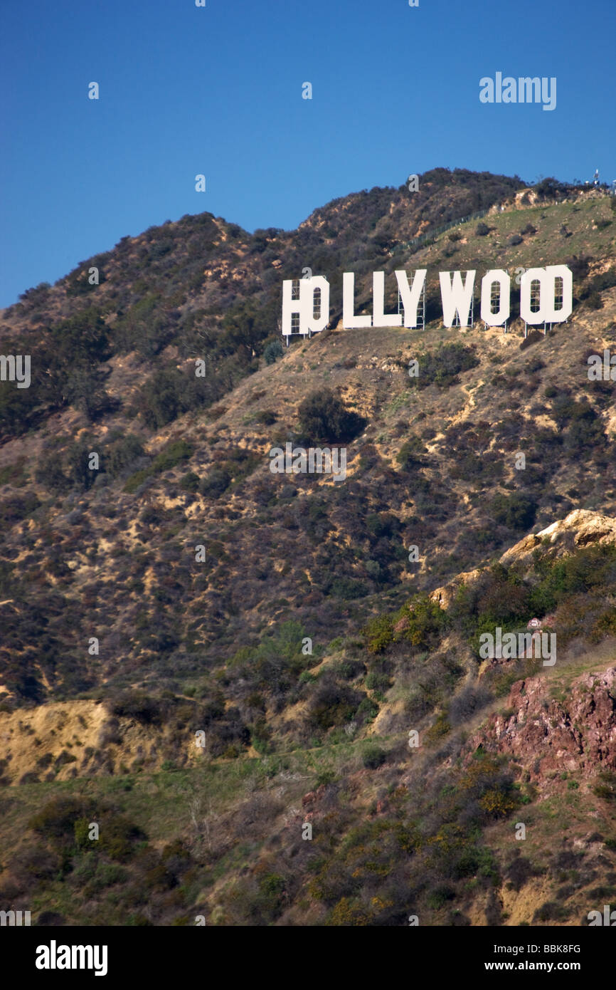 The Hollywood sign from Griffith Observatory Los Angeles California Stock Photo