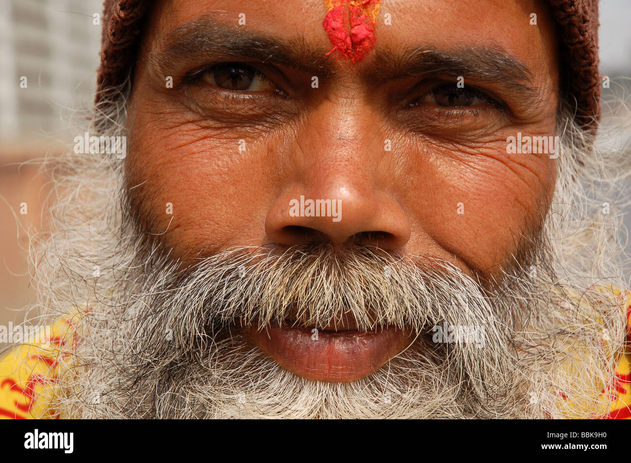 Portrait of nepalese Sadhu (holy man) in Kathmandu, NEPAL Stock Photo