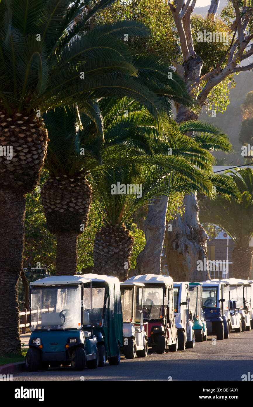 Golf carts Avalon Catalina Island California Stock Photo