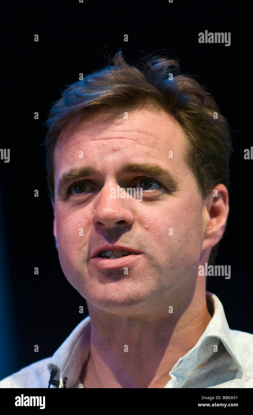 Niall Ferguson historian discussing the Versailles Treaty of 1919 at Hay Festival 2009 Stock Photo