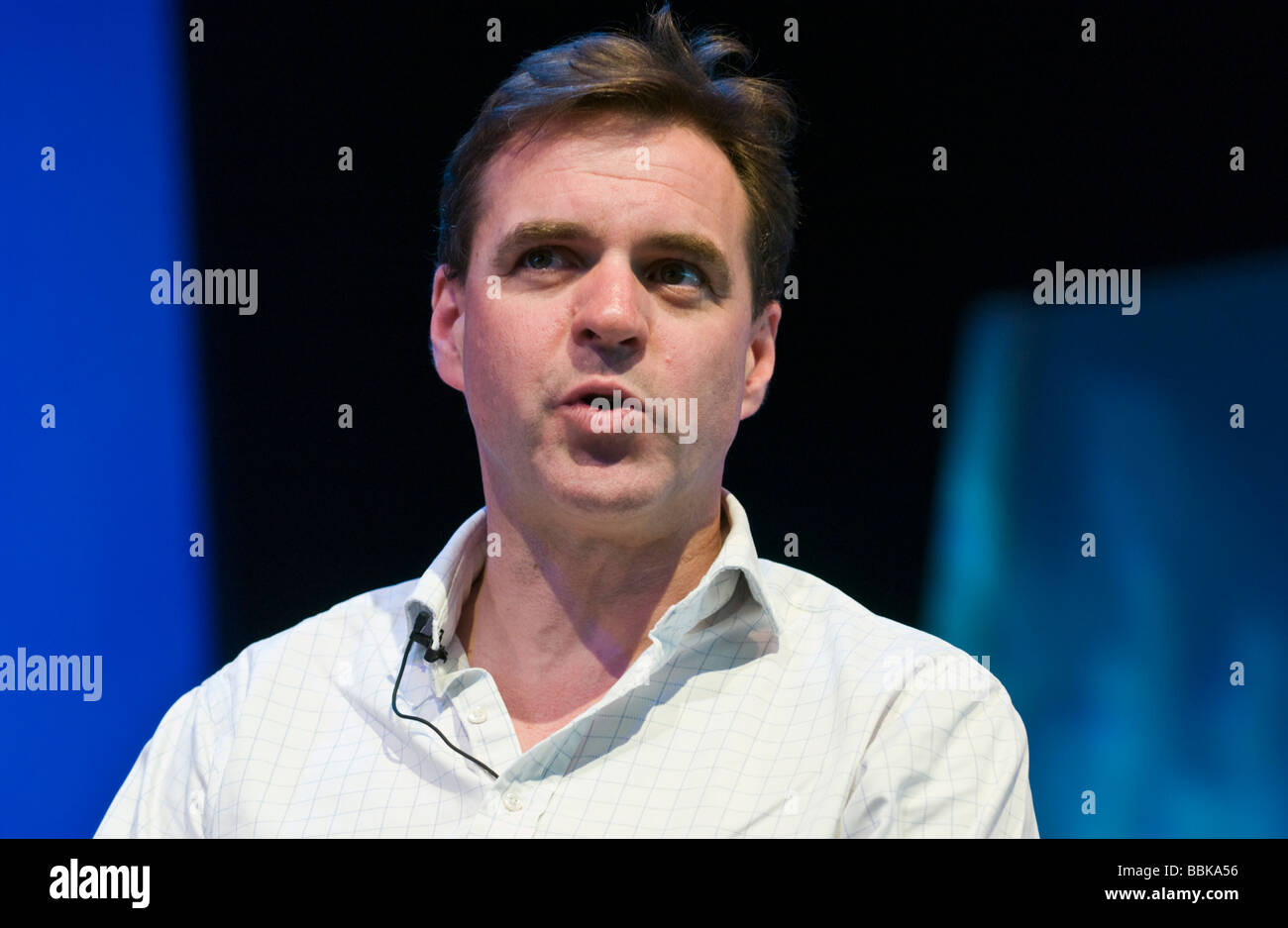Niall Ferguson historian discussing the Versailles Treaty of 1919 at Hay Festival 2009 Stock Photo