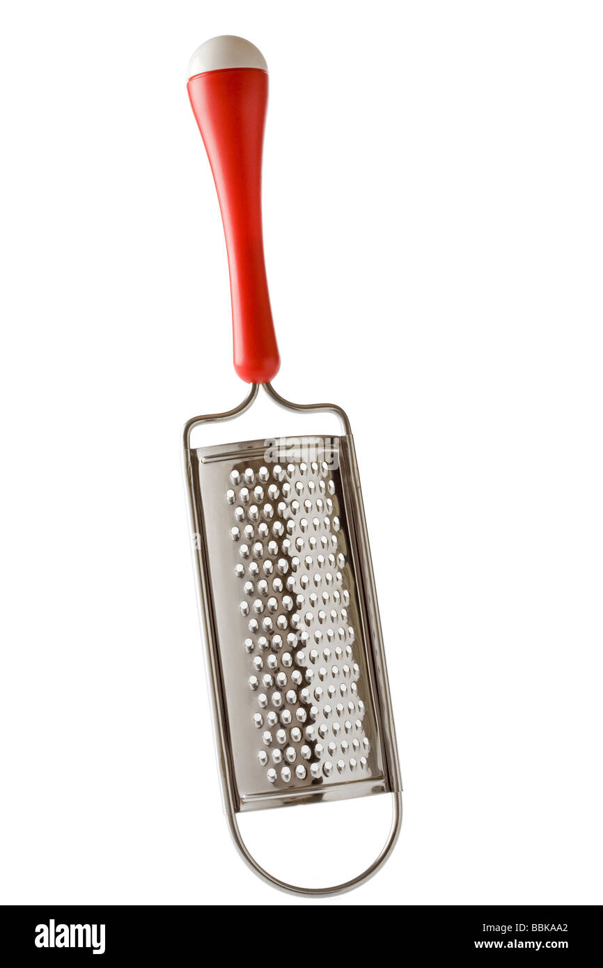 A cheese grater witha red handle Stock Photo