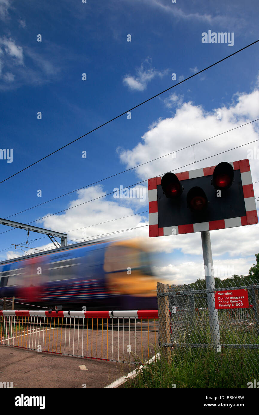 Speeding First Capital Connect Train Passing A Level Crossing East Coast Main Line Railway Peterborough Cambridgeshire England Stock Photo Alamy Speeding First Capital Connect Train Passing A Level Crossing East Coast Main Line Railway Peterborough Cambridgeshire England Stock Photo Alamy