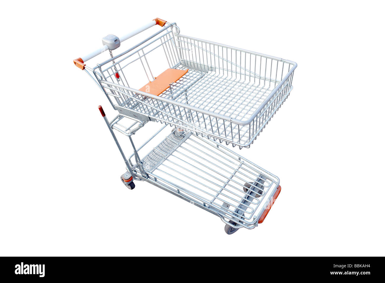 Empty shopping cart isolated on white background Stock Photo Alamy