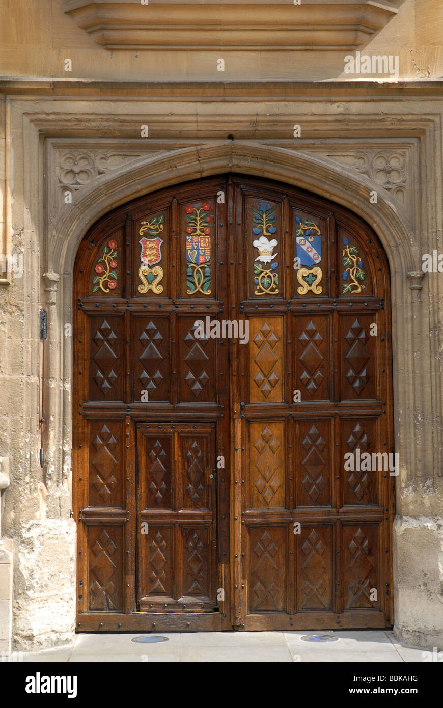 main entrance to Oriel College, Oxford University, Oxford, Oxofordshire, England Stock Photo