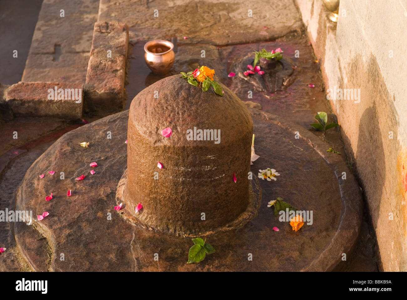 Shiva linga - object of worship for the Hindus. Holi festival, Varanasi, India. Stock Photo