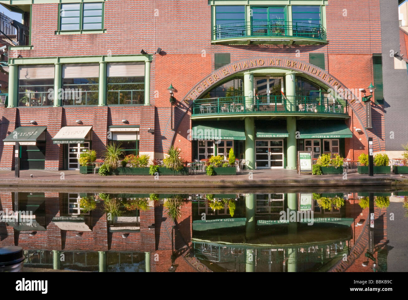 canalside bar in birmingham Stock Photo Alamy