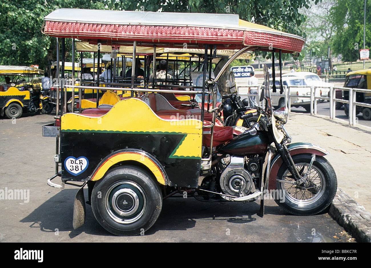 Delhi Three Wheeled Harley Davidson Motor Bike Adapted As A Public Service Vehicle Stock Photo Alamy