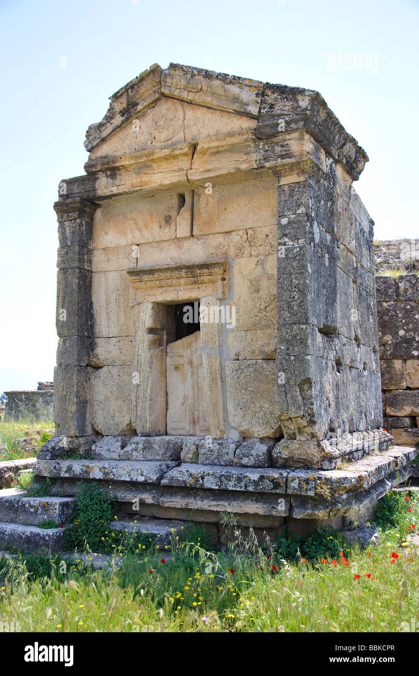 Necropolis tomb, Hierapolis, Denizli Province, Turkey Stock Photo