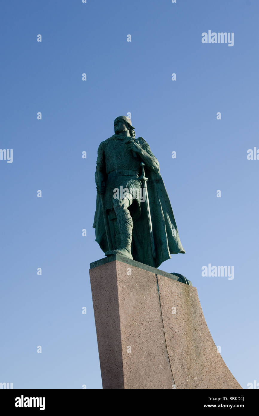 Statue of Leif Ericson Reykjavík Iceland Stock Photo