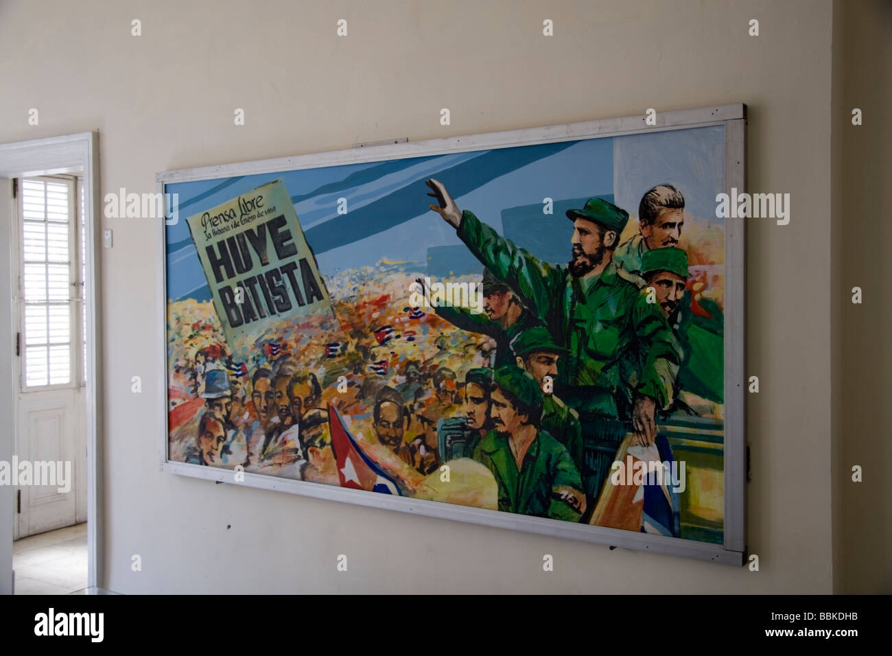 Castro propaganda painting in Museum of the Revolution, Havana Cuba Stock Photo