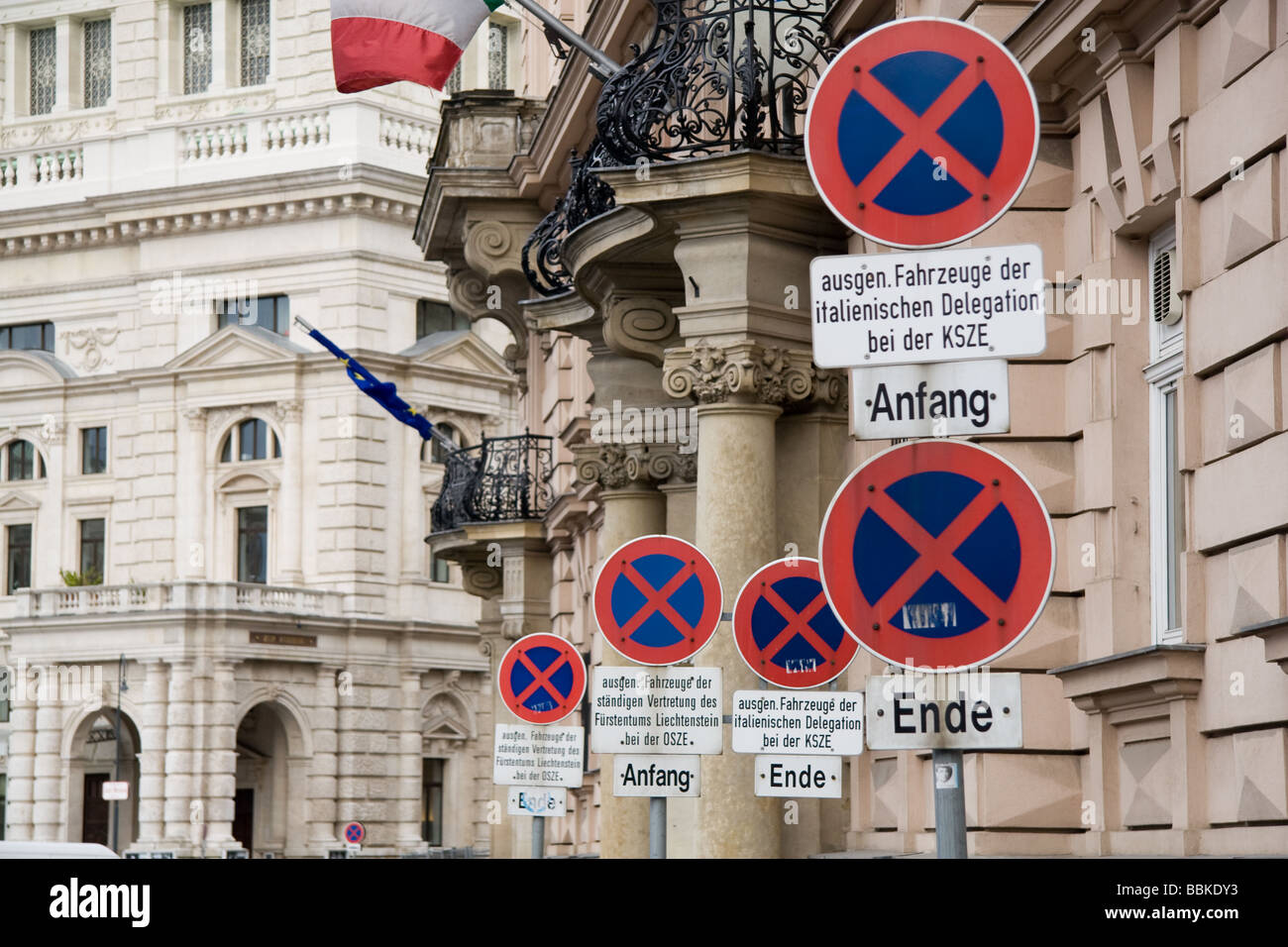 No parking signs, Vienna, Austria Stock Photo Alamy