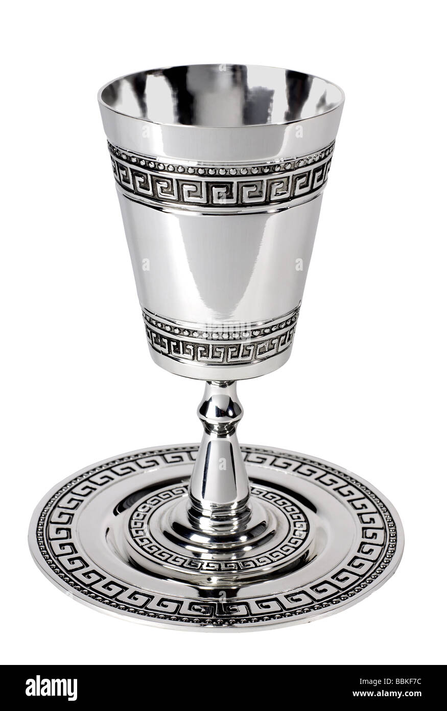 Silver cup and saucer Stock Photo Alamy