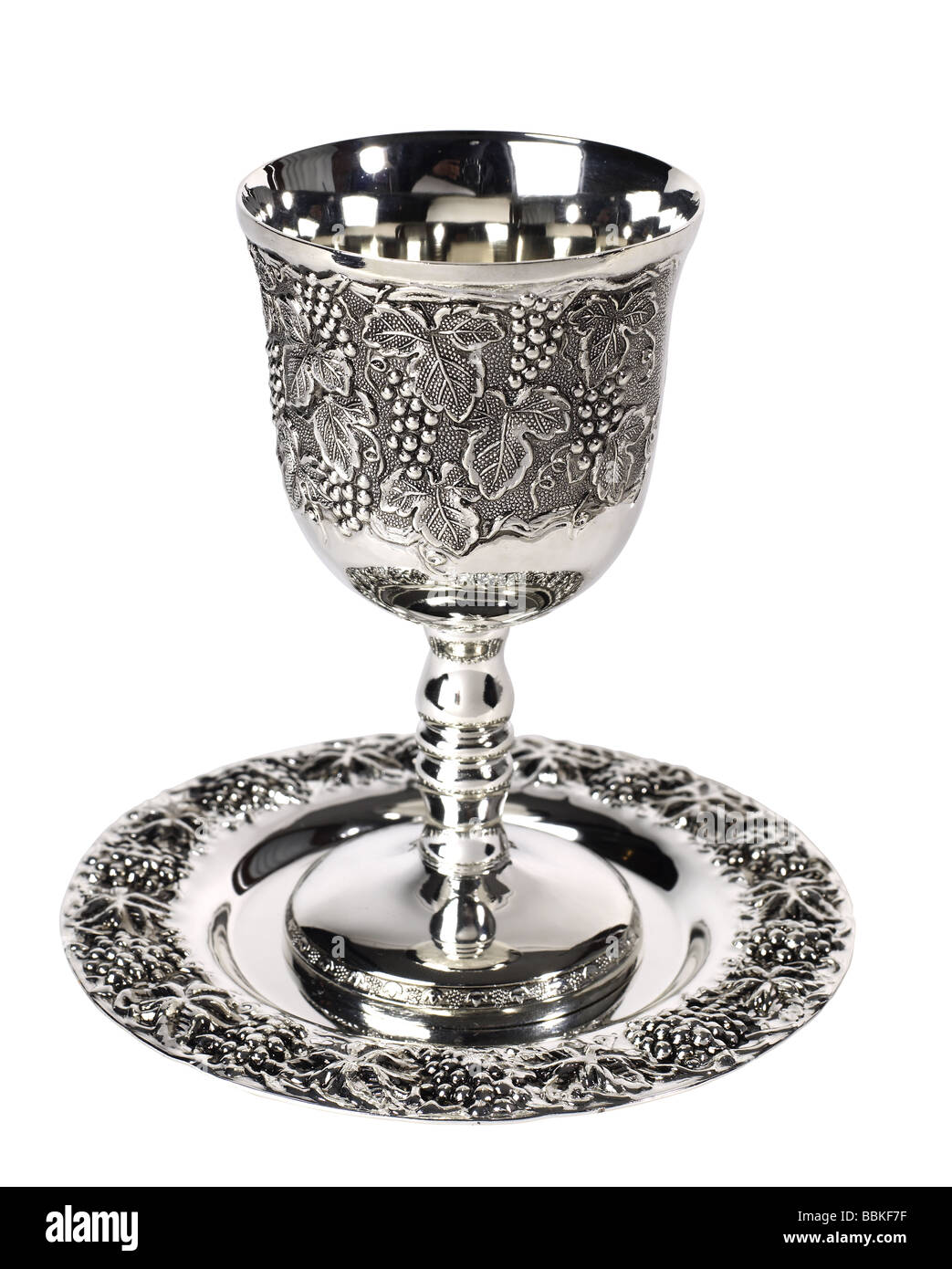 Silver cup and saucer Stock Photo Alamy