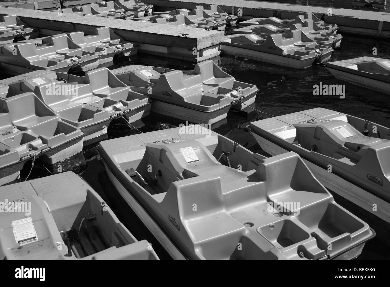 pedal boats parked at the end of the summer Stock Photo Alamy