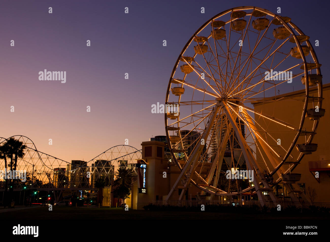 Ferris Wheel at The Pike Waterfront Center Long Beach California Stock