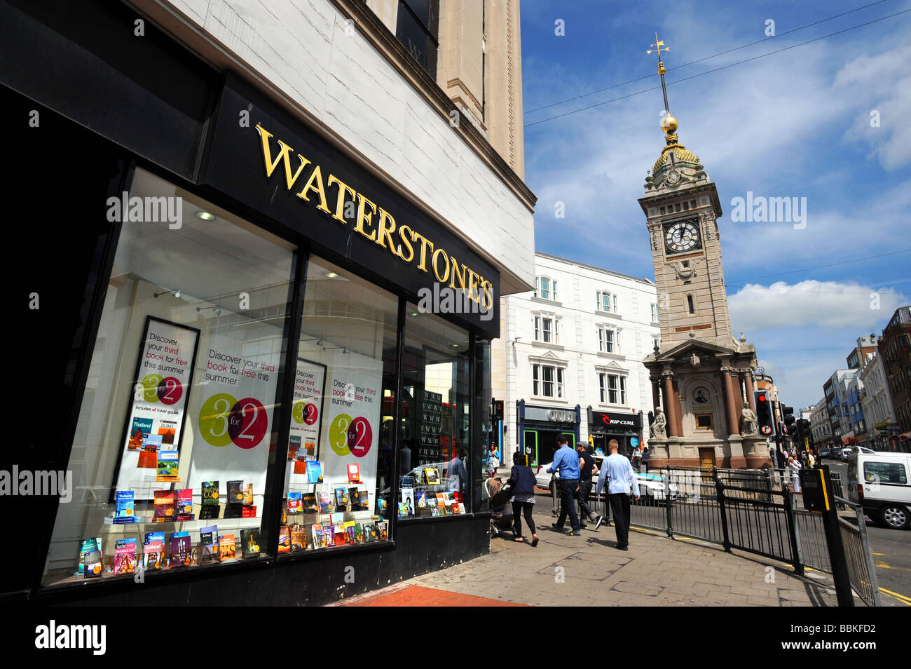 waterstones by brighton's clock tower Stock Photo Alamy