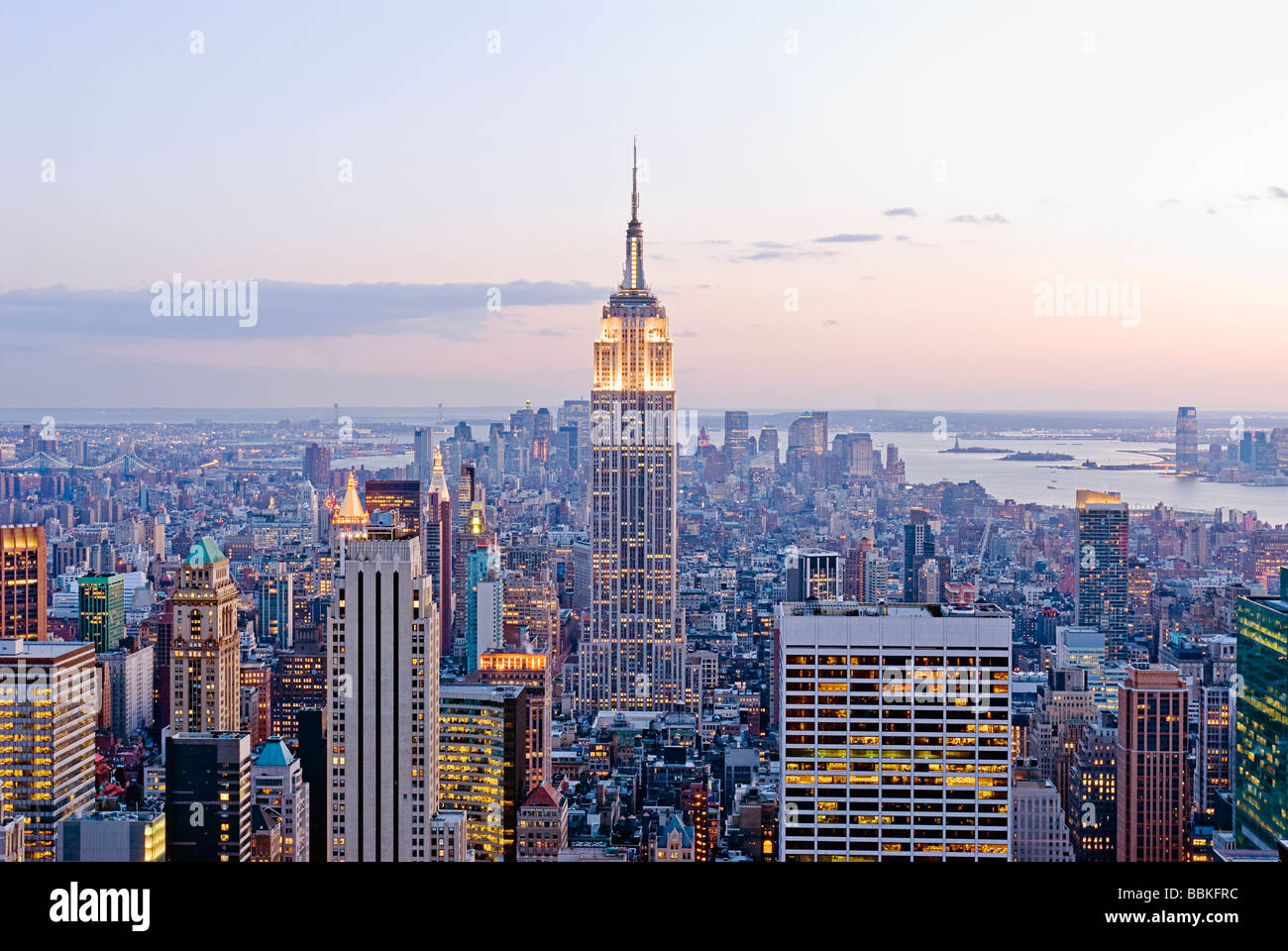 Aerial view Manhattan the Empire State Building New York City Stock Photo