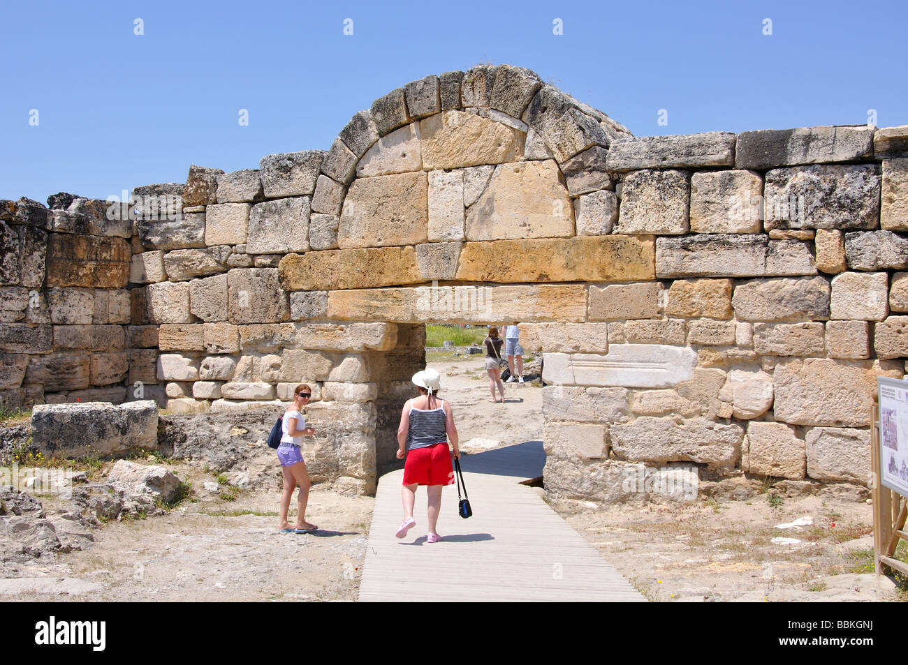 Entrance gate, Hierapolis, Denizli Province, Turkey Stock Photo