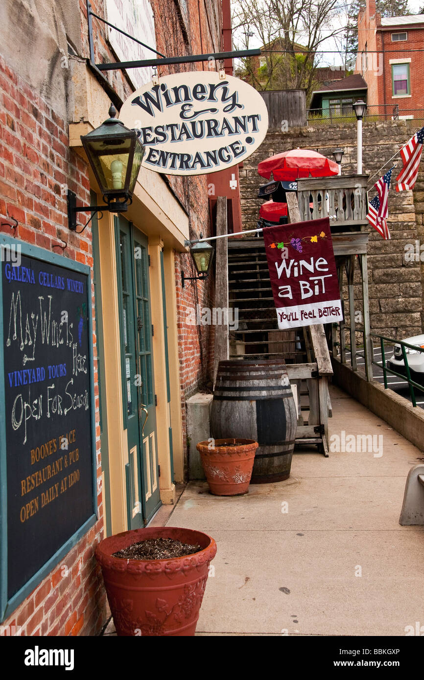 Galena Winery along the main street walk in historic Galena, Illinois
