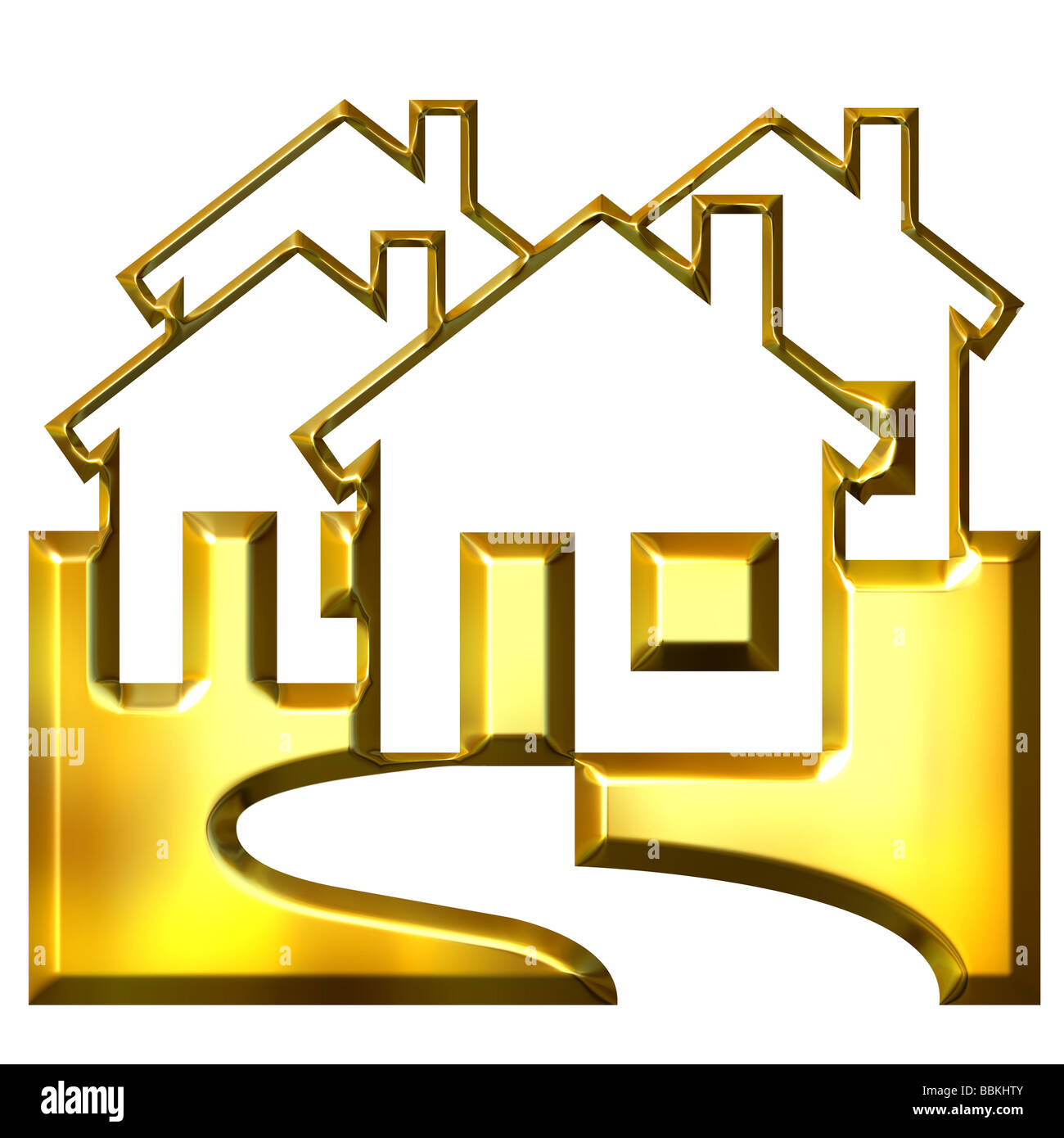 3d golden real estate Stock Photo Alamy