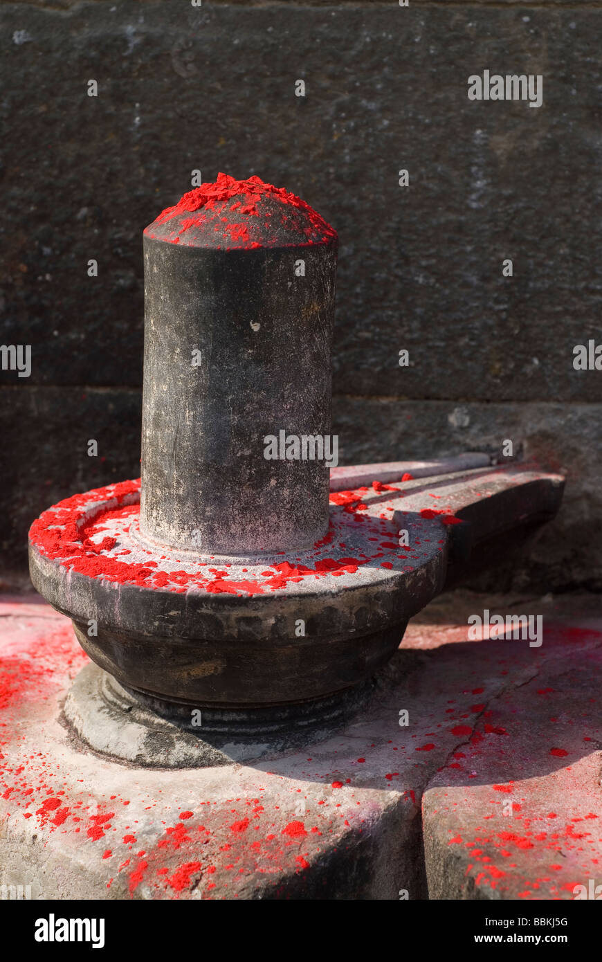 Shiva linga - object of worship for the Hindus. Holi festival, Varanasi, India. Stock Photo