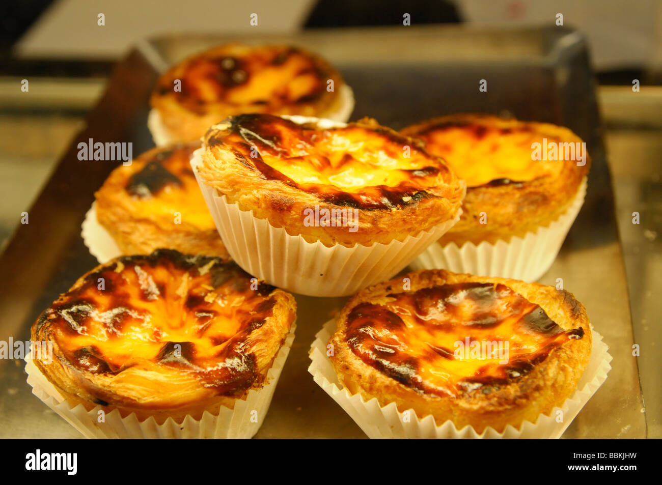 Pastèis de Nata, pudding tartlets, Portuguese pastries, Porto, North Portugal, Europe Stock