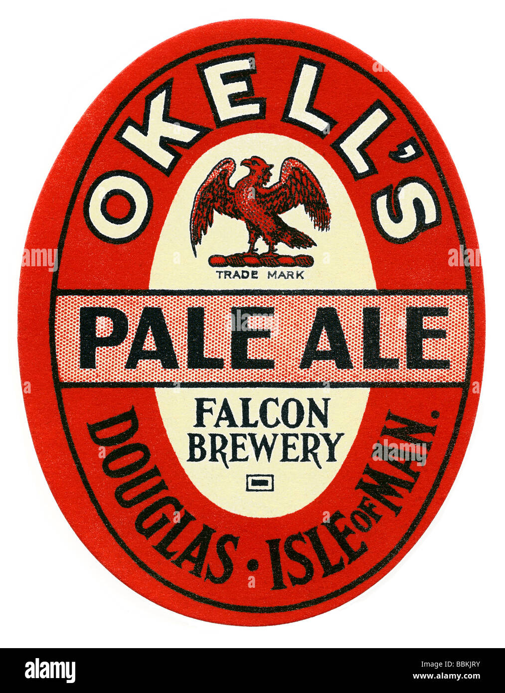 Old British beer label for Okell's 1953 Pale Ale, Douglas, Isle of Man