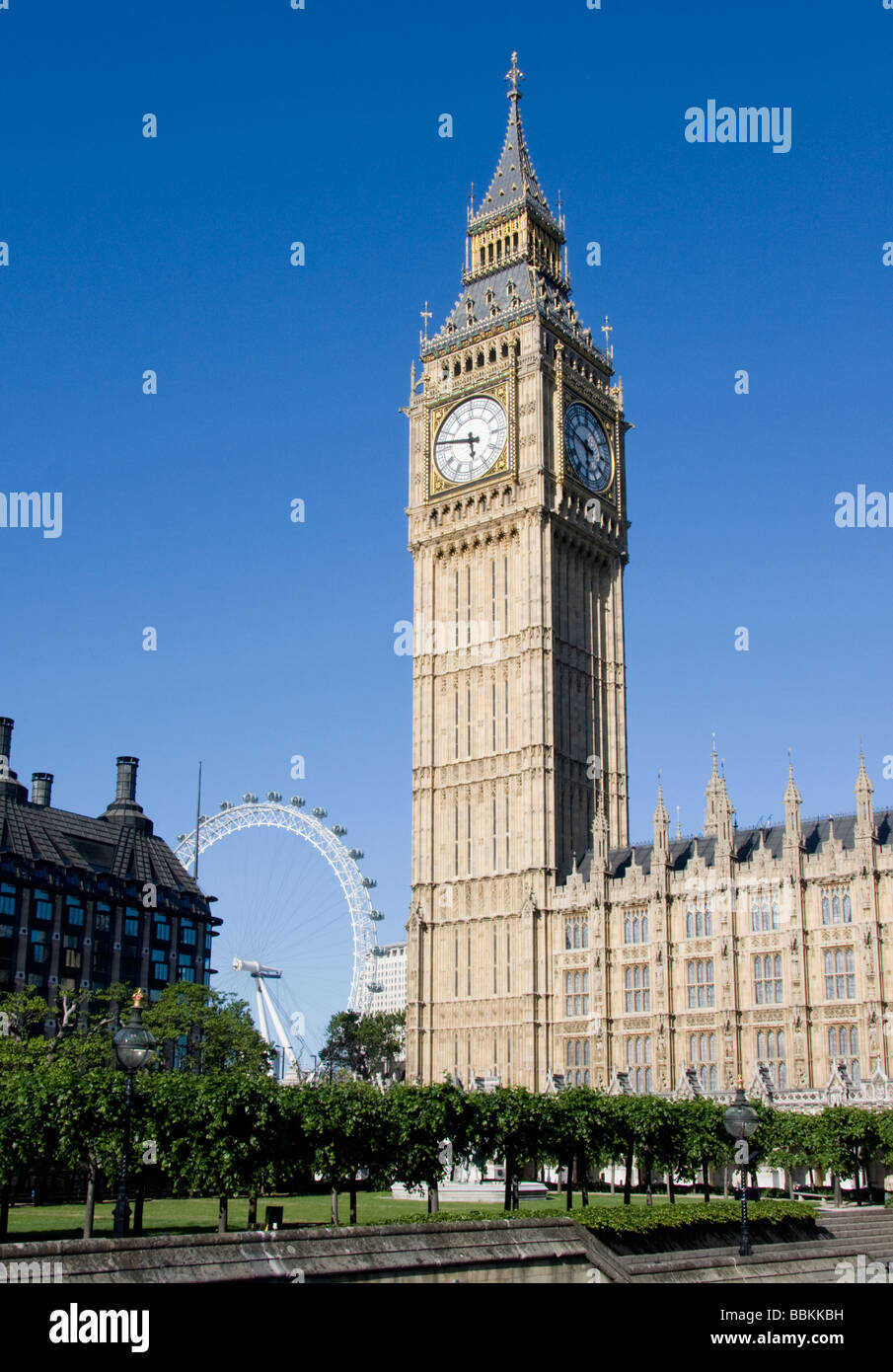 London Eye and Big Ben Houses of Parliament London England Stock Photo ...