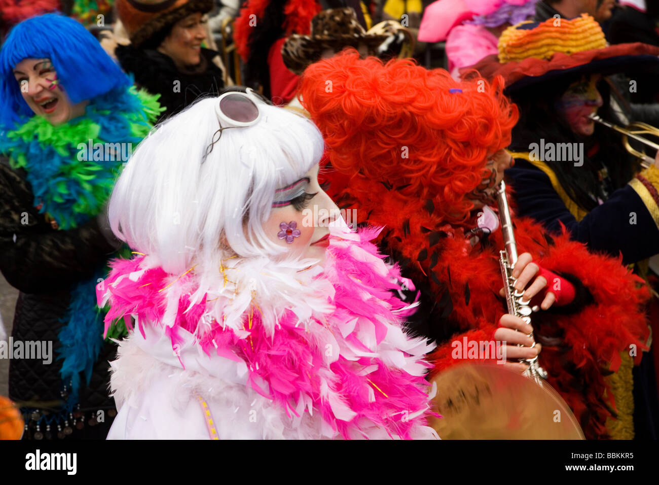 Carnival in Maastricht This festival is different then in other parts of Holland as there are around 100 bands playing live fanfara music in the city centre Most of the celebrations take place outside on the streets and squares During three days of celebrations people dance chat joke and especially drink a lot of alcohol Stock Photo