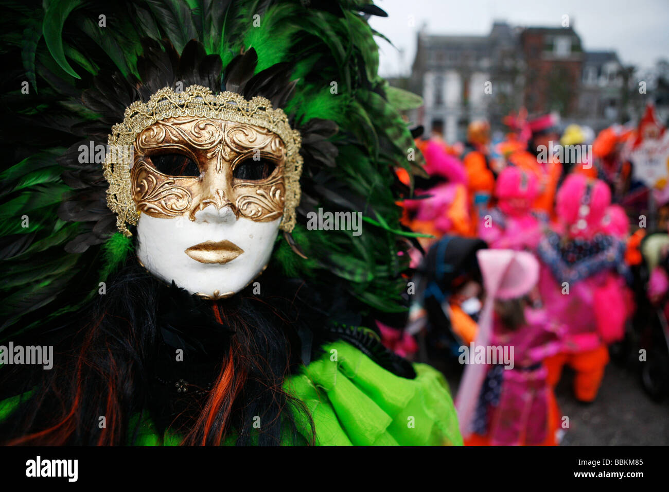 Carnival in Maastricht This festival is different then in other parts of Holland as there are around 100 bands playing live fanfara music in the city centre Most of the celebrations take place outside on the streets and squares During three days of celebrations people dance chat joke and especially drink a lot of alcohol Stock Photo