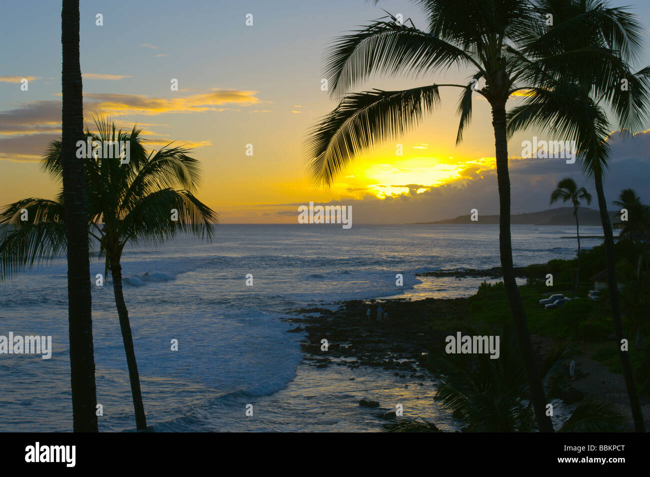 Sunset Poipu Kauai HI Stock Photo Alamy
