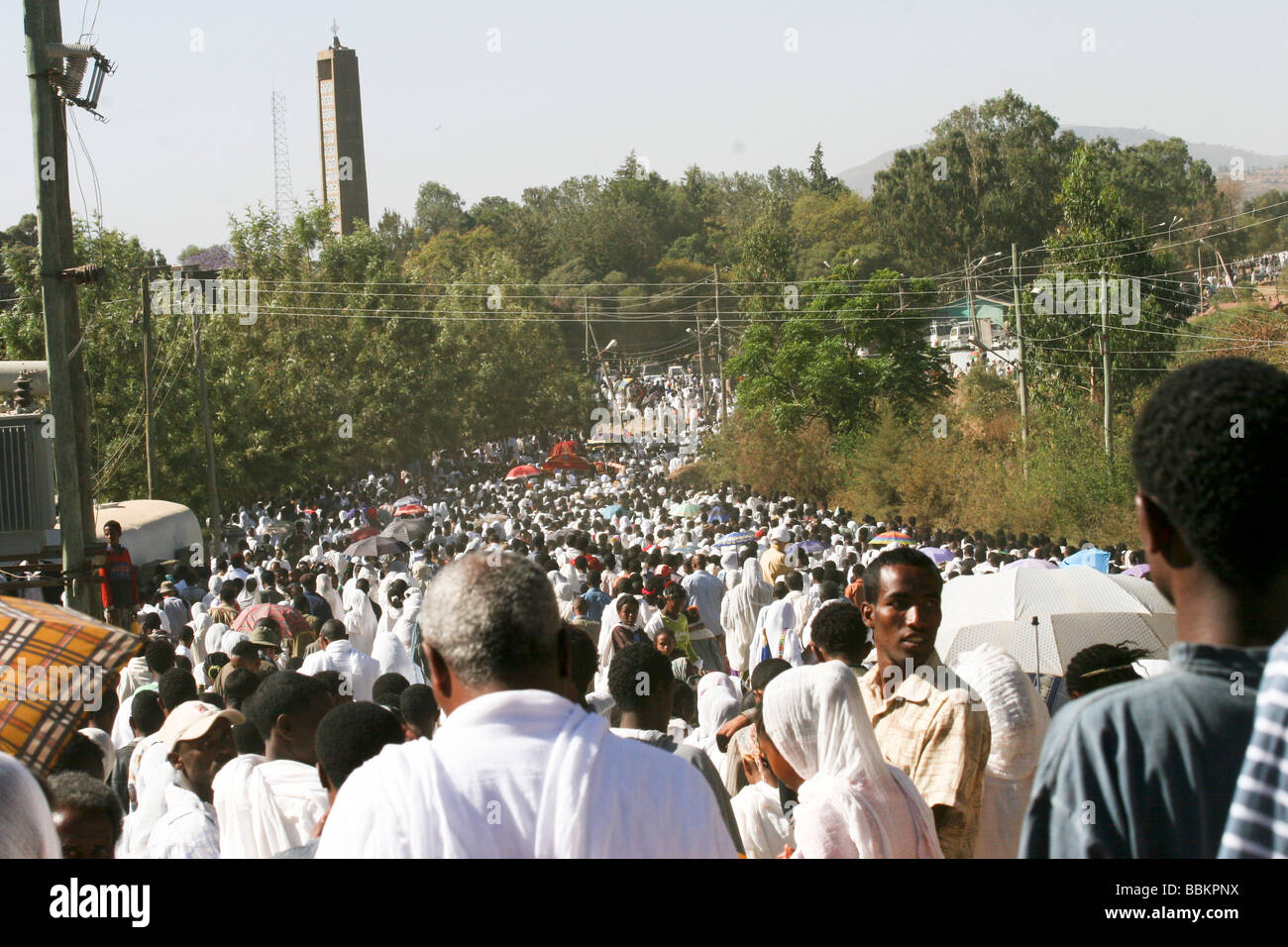 Africa Ethiopia Axum Timket ceremony Baptizing ceremony at the pool of