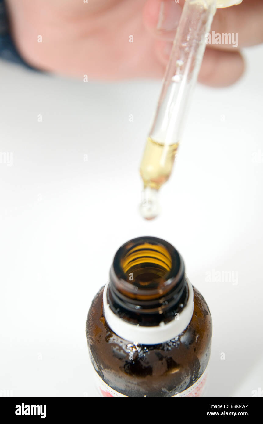 Cutout of Homeopathic medicine on white background Stock Photo