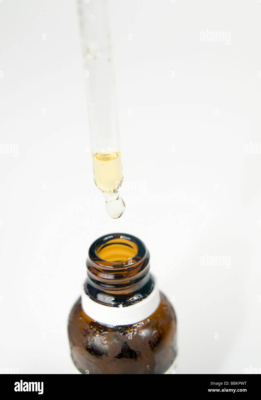 Cutout of Homeopathic medicine on white background Stock Photo