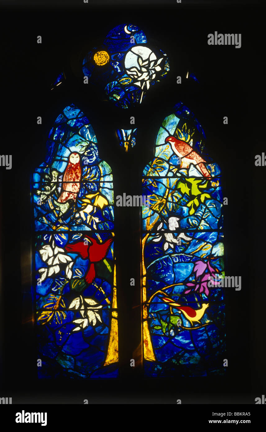 Peter Fleming memorial window by John Piper St Bartholemew's Church Nettlebed Stock Photo