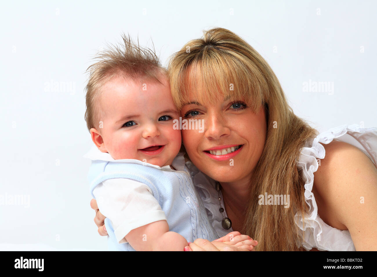 Mother and 11 month old baby boy. Stock Photo