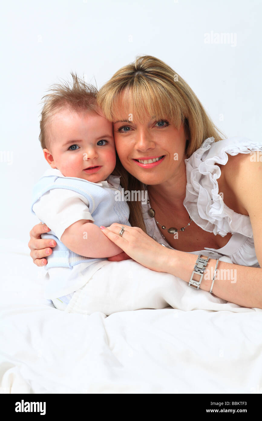 Mother and Baby Boy Stock Photo Alamy