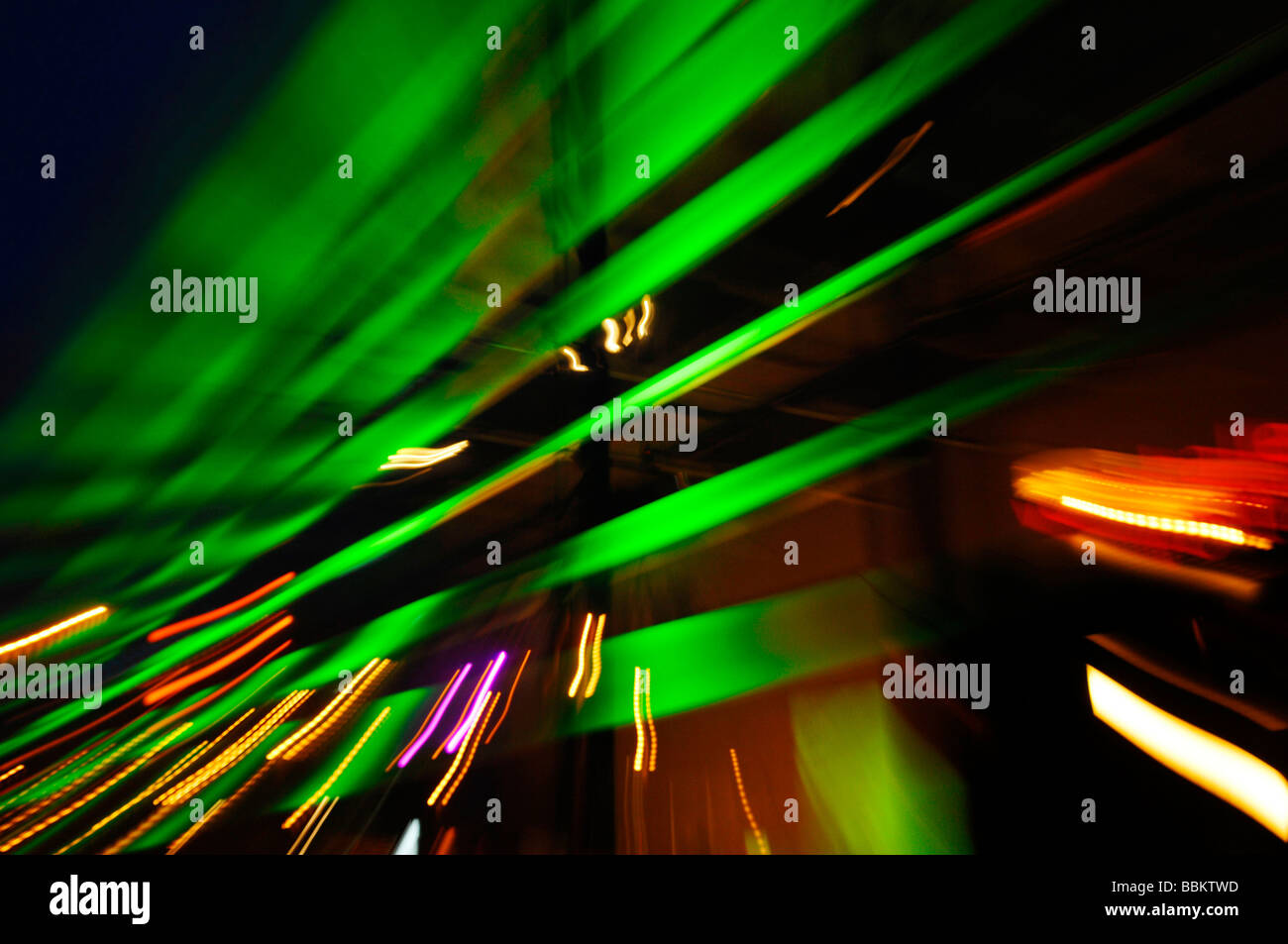 Light art at an event, front Voltahalle hall, Basel, Switzerland, Europe Stock Photo