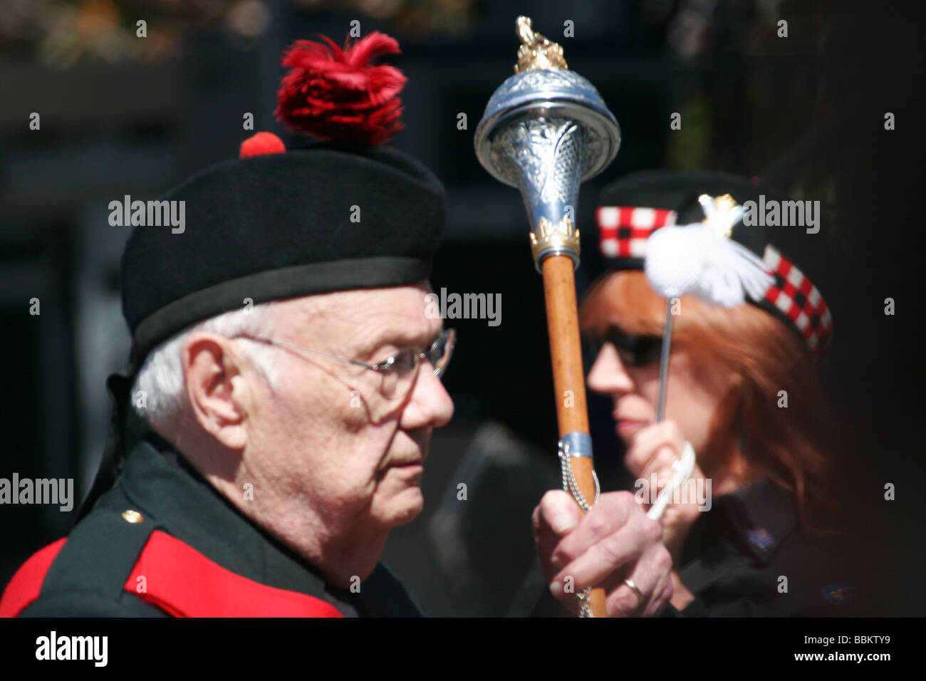 Virginia Scots Guards pipes and drums band playing at Irish Folk
